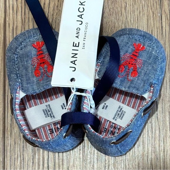 (SOLD) NWT Janie & Jack Baby Striped Lobster Shortall Set Size 0-3 Months - Picture 6 of 8